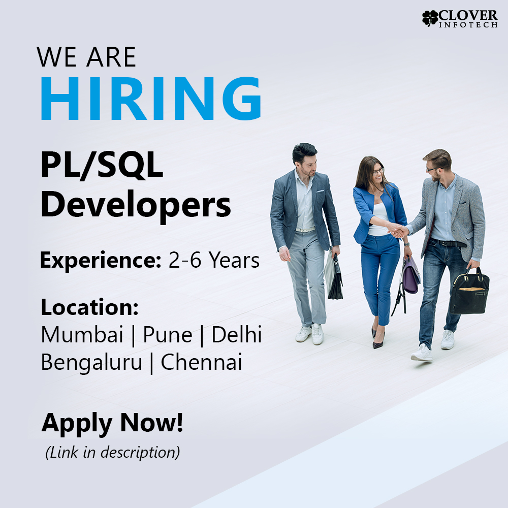 _CloverInfotech's tweet image. #WeAreHiring🔎
We are looking for experienced 𝐏𝐋/𝐒𝐐𝐋 𝐃𝐞𝐯𝐞𝐥𝐨𝐩𝐞𝐫𝐬 to join us!
💼Experience: 2-6 Years
📍Locations: Mumbai | Pune | Delhi | Bengaluru | Chennai
Apply Now - tinyurl.com/y2bp9emj
#plsql #plsqldeveloper #job #jobopening #applynow #hiring #jobalert