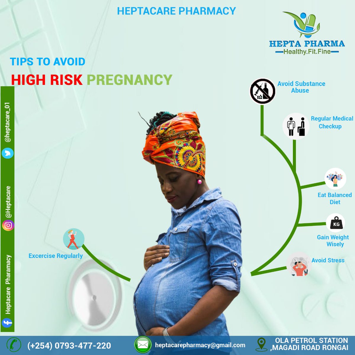 How is your pregnancy journey taking you? 
Below are tips to avoid a high risk pregnancy...

For all your  supplements need throughout the pregnancy period, we got you..

Visit us at Ola petrol Station, Magadi Road, Ongata Rongai or
📞0793 477220

#StateOfTheNation Baba Kenyans