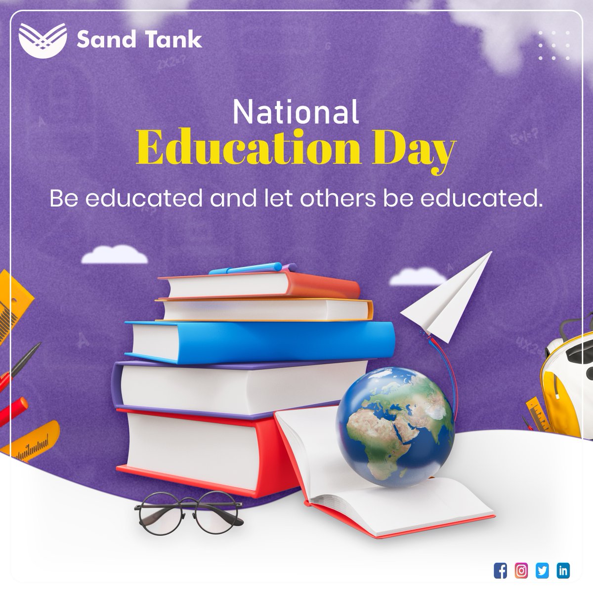When you educate a child, you change not just his present but all his life for good. Wishing a very Happy National Education Day to all.

#Sandtankfoundation #NationalEducationDay #EducationForAll #KnowledgeIsPower #EducationalEquality #QualityEducation #LearningMatters