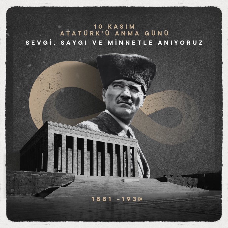 10 Kasım Atatürk'ü Anma Günü 
Sevgi, saygı ve minnetle anıyoruz..🇹🇷