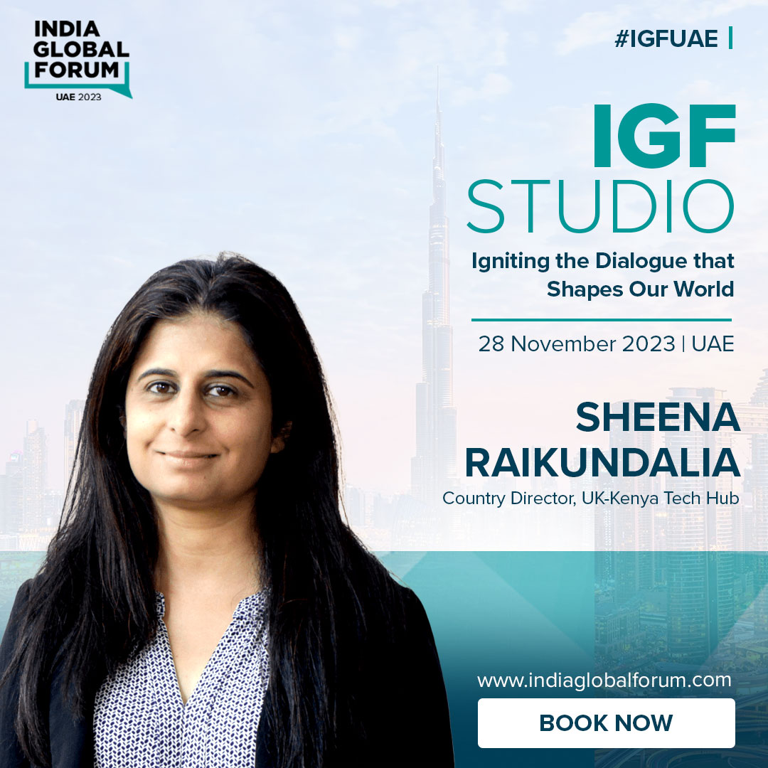 Exciting news! Sheena Raikundalia, Country Director, @UK_KenyaTechHub, will join us at #IGF2023 to discuss the trends that are reshaping the future of tech in Africa 🇿🇦. Book your 🎫 now: indiaglobalforum.com/Unleashing-Amb… #MeetTheLeaders #TechPioneers #DevelopingCountries #TechHubs