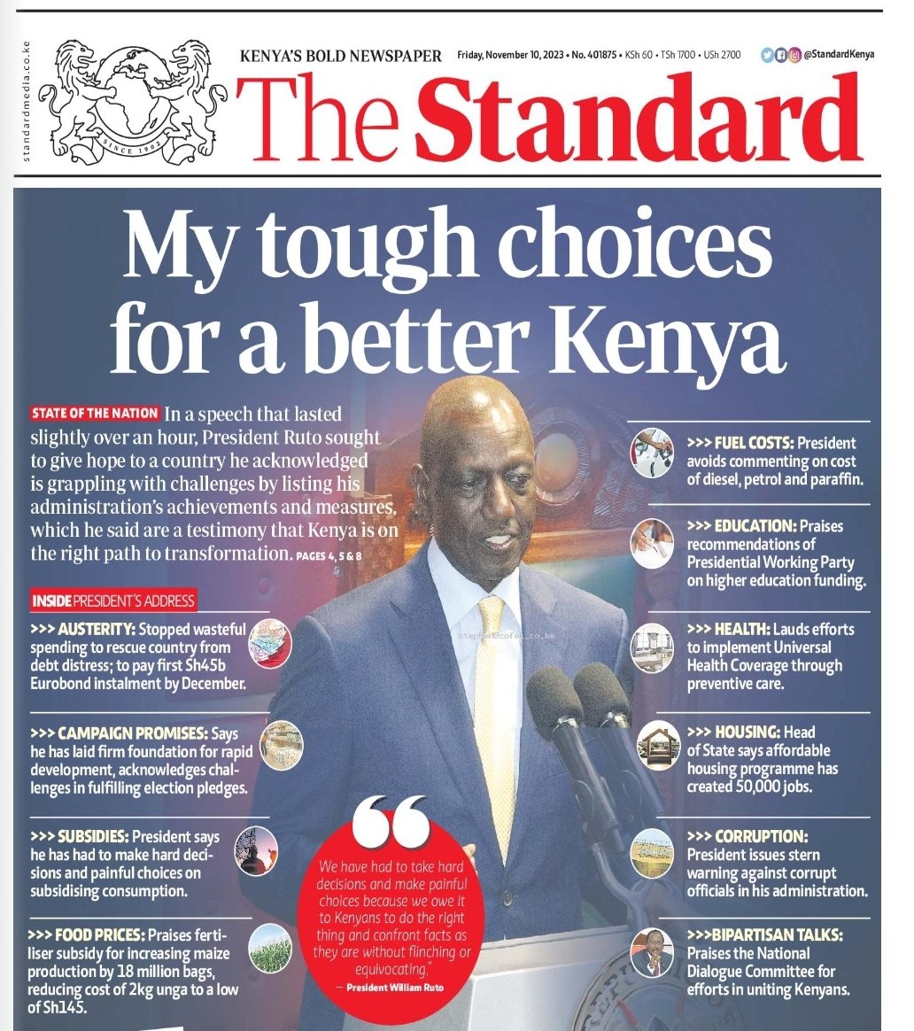 My tough choices for a better Kenya ~ President Ruto #StateOfTheNation #SOTN2023