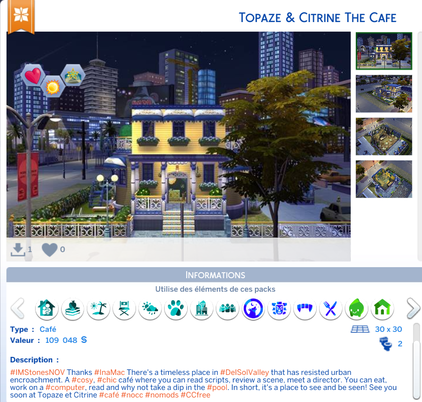 Cannelle1212's tweet photo. A little café lost in urban hell. For #IMStonesNOV from #InaMac #Sims4 #TheSims4 #TheSims #ShowUsYourBuild #ShowYourBuild #cannelle1212 https://t.co/TtEuYdT6Ra