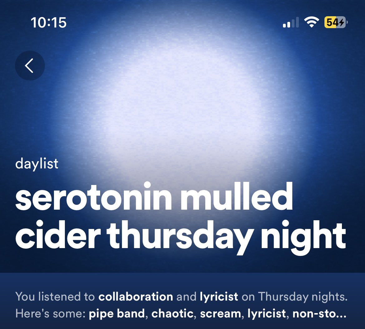 This is craaazy cause I’m literally always saying serotonin mulled cider is my fave genre of music