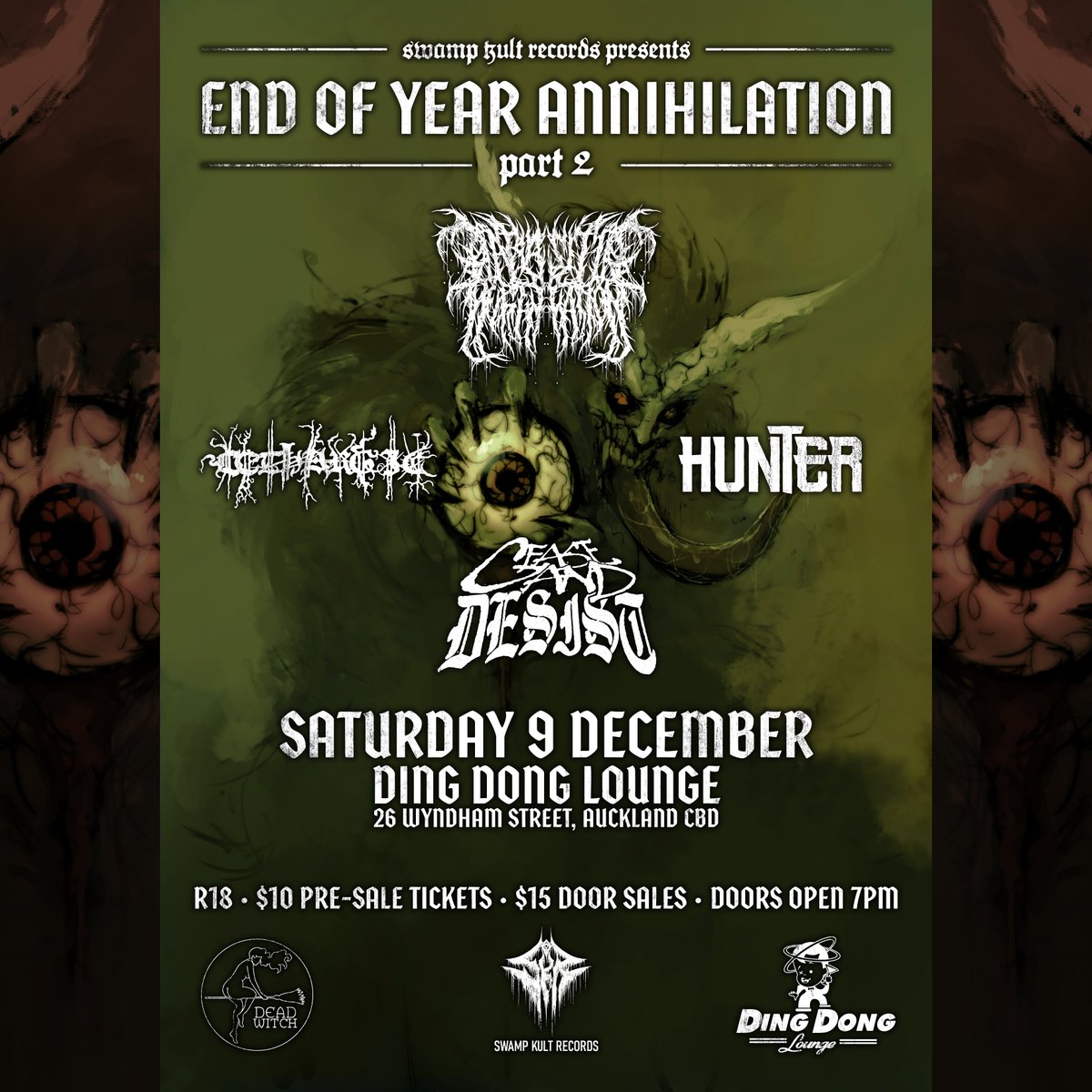 Artwork and posters I did for Swamp Kult's end of year party :> 💚❤️💚❤️🎄🎄🎄