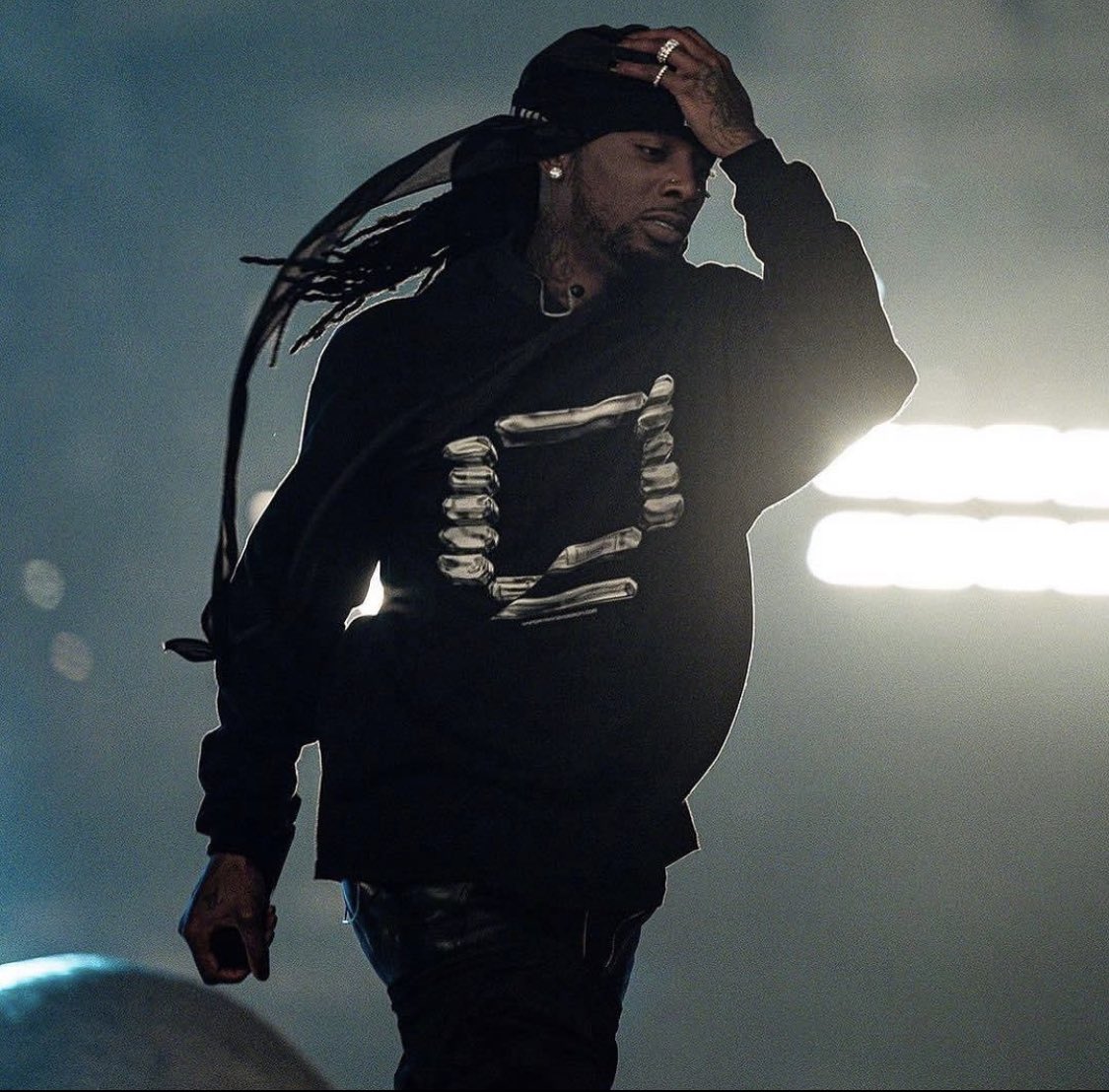 Playboi Carti wears vintage Vapor Transmission-era Orgy hoodie