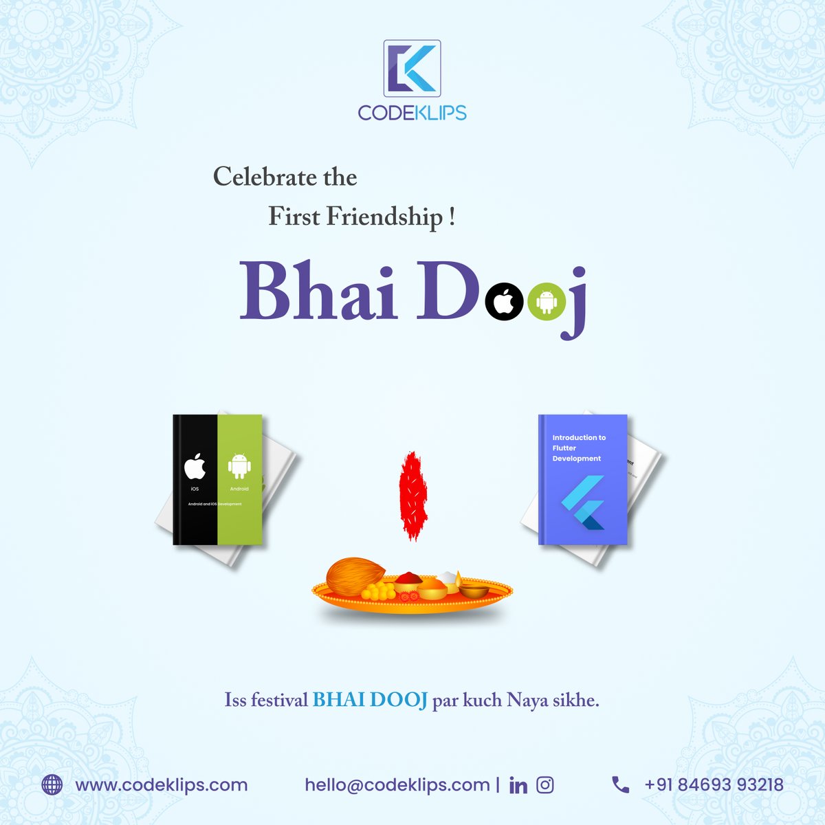 CodeKlips's tweet image. Wishing everyone a joyous #BhaiDooj!