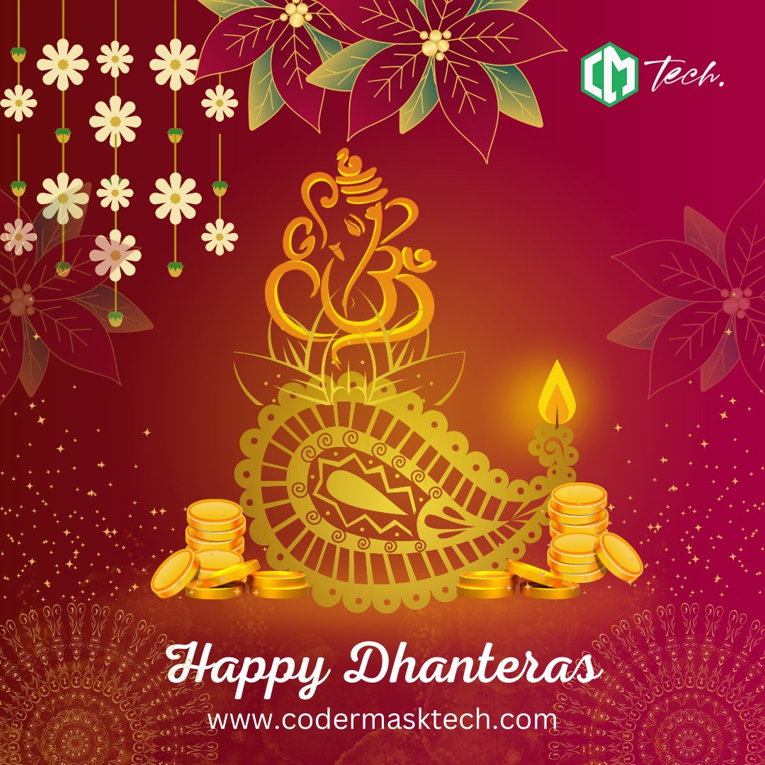 Codermask_Tech's tweet image. This Dhanteras may you be blessed with good health, wealth and happiness. Here&apos;s wishing you and your loved ones a very happy and prosperous Dhanteras!

#codermask #codermasktech #Dhanteras #happyDhanteras