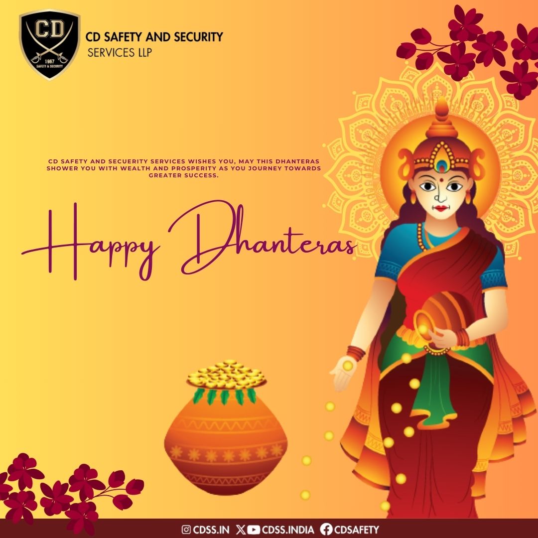CDSSIndia's tweet photo. CD Safety and Security Services LLP wishes you Happy Dhanteras!❤️💫

#CDSS #happydhanteras https://t.co/V5u9I45XZs