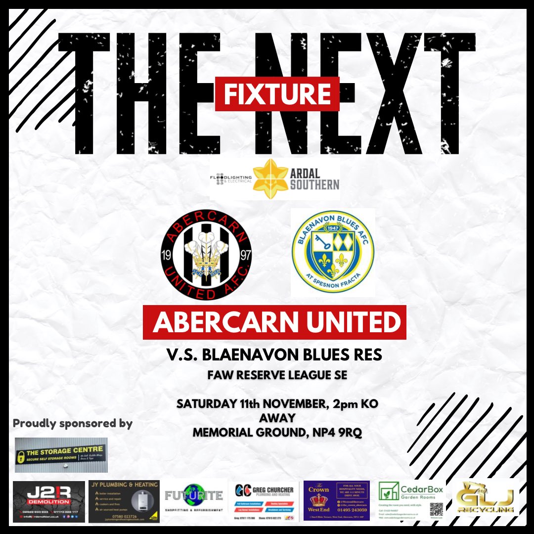 AbercarnUnited's tweet photo. ⚽️⚽️⚽️

𝗧𝗼𝗺𝗼𝗿𝗿𝗼𝘄𝘀 𝗙𝗶𝘅𝘁𝘂𝗿𝗲𝘀

Ardal SE
1st Team vs @TreharrisAthFC 
Home, Abercarn Welfare
NP11 5AR
2pm Ko

……………………

FAW Reserve League SE
Reserves vs @blaenavonblues Res
Away, Memorial Ground
NP4 9RQ
2pm Ko

Good luck lads!

#AUFC

🖤🤍🖤🤍🖤 https://t.co/E9ay8x3XC6