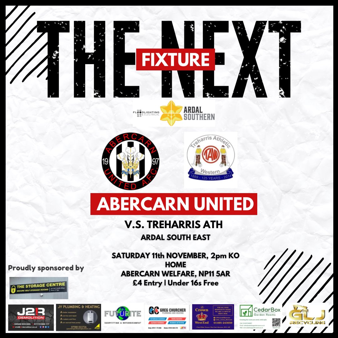 AbercarnUnited's tweet photo. ⚽️⚽️⚽️

𝗧𝗼𝗺𝗼𝗿𝗿𝗼𝘄𝘀 𝗙𝗶𝘅𝘁𝘂𝗿𝗲𝘀

Ardal SE
1st Team vs @TreharrisAthFC 
Home, Abercarn Welfare
NP11 5AR
2pm Ko

……………………

FAW Reserve League SE
Reserves vs @blaenavonblues Res
Away, Memorial Ground
NP4 9RQ
2pm Ko

Good luck lads!

#AUFC

🖤🤍🖤🤍🖤 https://t.co/E9ay8x3XC6