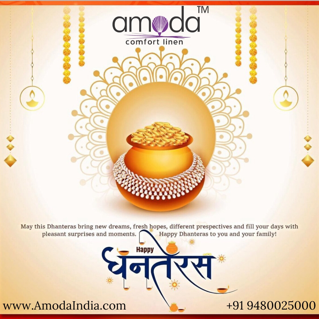 May the blessings of Goddess Lakshmi be ever-present in your lives! 

Sending abundant good wishes on the auspicious occasion of Dhanteras. Happy #Dhanteras 
#Amodaindia #amoda #hospitalitysector