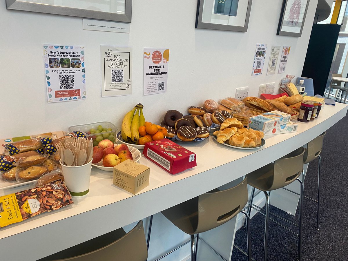 The PGR Ambassadors are excited to provide Breakfast for you as part of #WellbeingDay2023! Come along to the first Floor of William Henry Duncan! For more events, check out Canvas announcements for information!