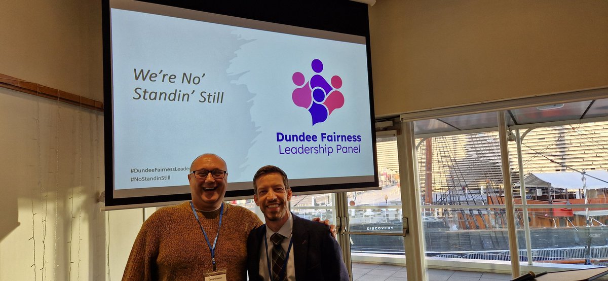 Cracking to see Tony G and @CllrAlexander hosting the fairness conference  
#dundeefairnessleadership