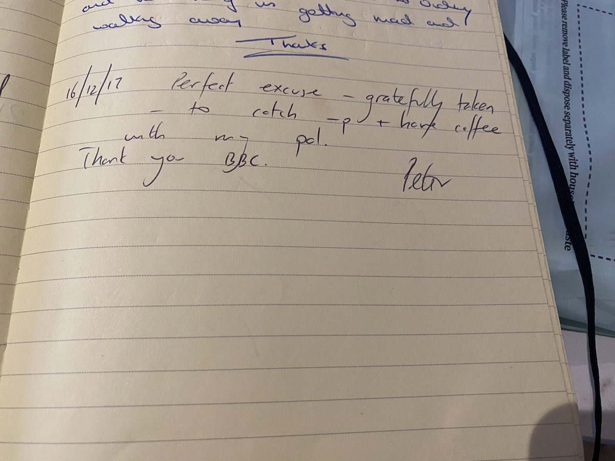 This is the last of hundreds of entries in the Listening Project visitors book. A project powered by BBC Local Radio. I know the BBC has many calls on its money but the cuts in LR are savage and that local hug that the stations give their listeners will be missed. #BBCLocalRadio