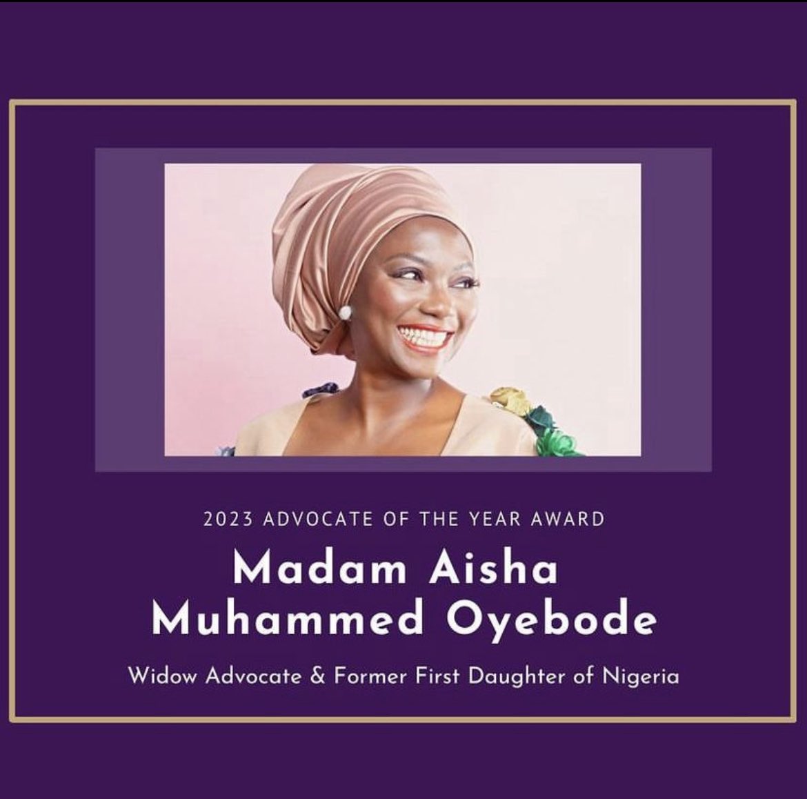 mmfnigeria's tweet image. Congratulations to the CEO of Murtala Muhammed Foundation @aisha_oyebode on being awarded the '2023 Advocate of the Year'! 🏆 

Your dedication to positive change is truly inspiring. Here's to many more achievements ahead! 

#advocateoftheyear  #Congratulations