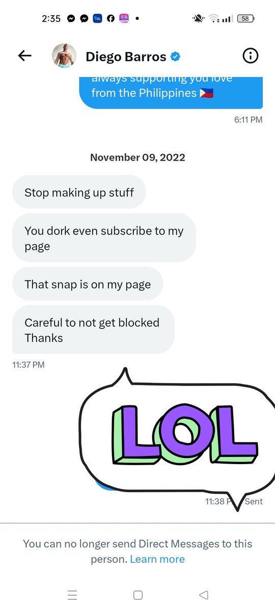 EXOBTOB22's tweet photo. @FleshbotGay @Diegor_Barros @StreamateModels @RealStreamen I support him before but realizing how rude he was and using GAYS for making money to his content lol. I remember I commenting on his video when do some jerking stuff and as a subscriber you want something more but ended up sent me a message and this how I got lol Diego Barros🖕 https://t.co/vsPuOMx1A1