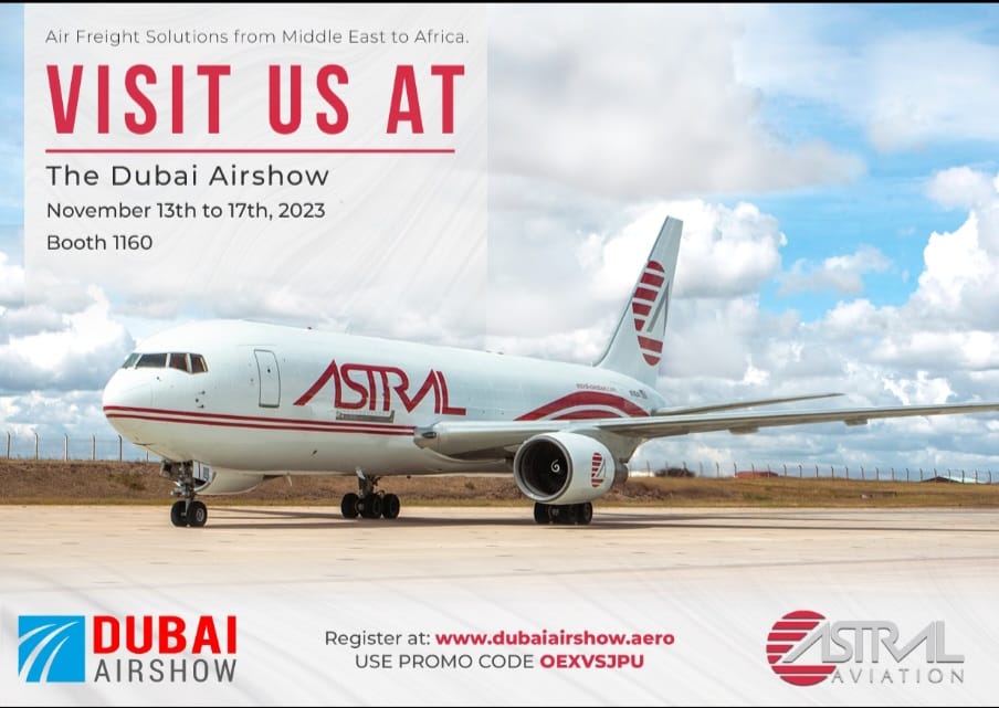 Please join us at @DubaiAirshow and visit our Booth 1160 as we share our solutions for air-freight to, from and within Africa