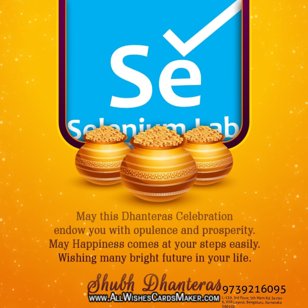 selenium_labs's tweet image. May Lord Dhanvantrari bless you with good health and well-being. Happy Dhanteras 2023
#Selenium Labs#