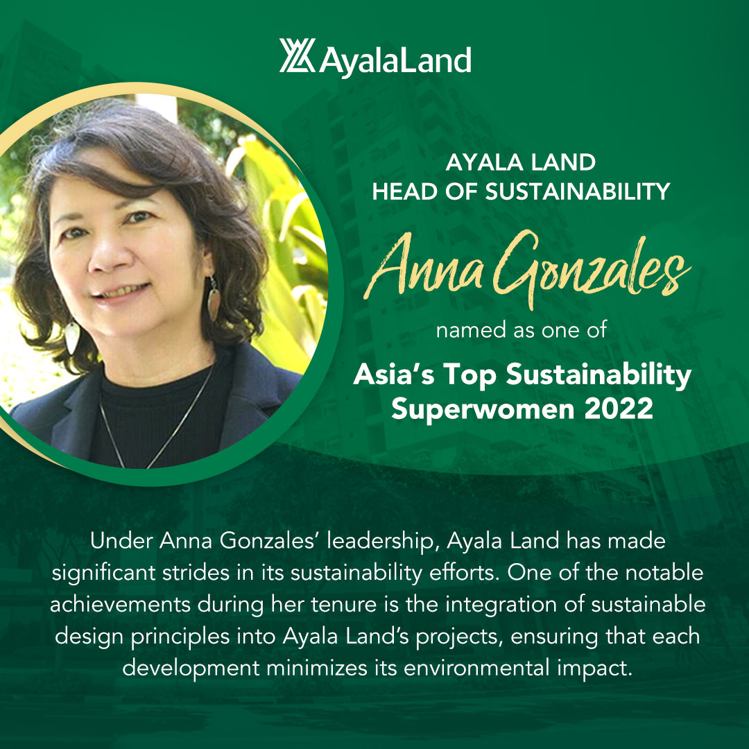 Ayala Land's Head of Sustainability, Anna Gonzales, is recognized as one of Asia’s Top Sustainability Superwomen 2022 by CSRWorks International, her impactful contributions extend beyond her organization, reshaping the sustainability narrative.

Read more: csrworks.com/asias-top-sust…
