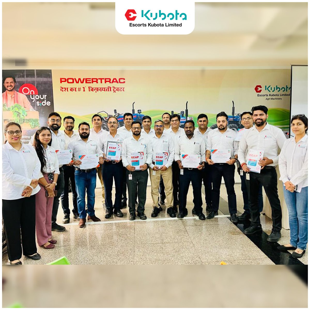 EscortsKubota's tweet image. We are proud to announce the certification of the batch of our flagship L&amp;amp;D program, #ECAP (Escorts Kubota Career Acceleration Program). A group of 168 employees from the R&amp;amp;D and Operation divisions underwent a structured journey of functional learning. 

#LearningAndDevelopment