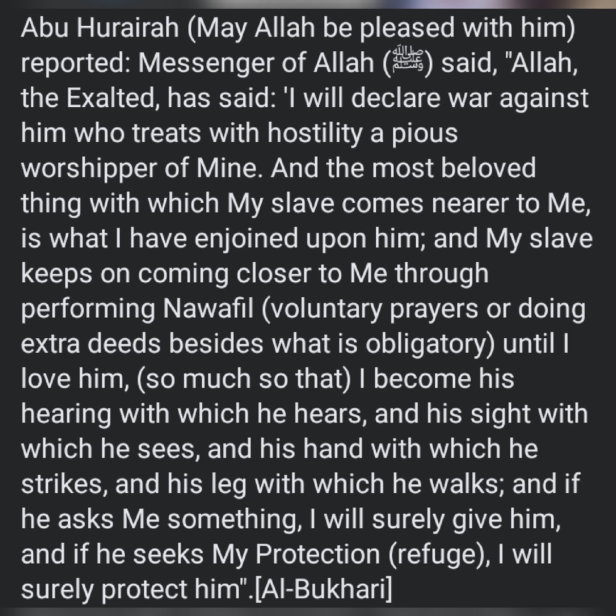 Hadith of the day.