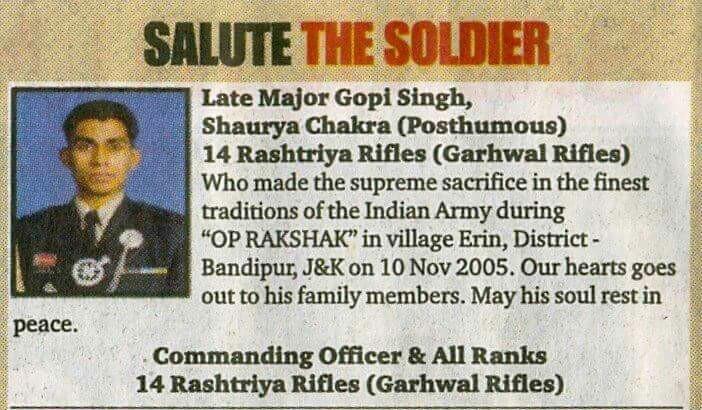 Tanishksengar's tweet photo. 18 years ago,this day in 2005.

A Gallant 'Sword of Honour' and former
ADC to 'The President of India'

MAJOR GOPENDRA SINGH RATHORE
#Shaurya_Chakra (P)
14 RR (GARHWAL)

made supreme sacrifice in Op. Rakshak in Erin Village,Bandipora,J&amp;K.

बद्री विशाल लाल की जय
जय हिन्द 🇮🇳 https://t.co/eb2unp9fRN