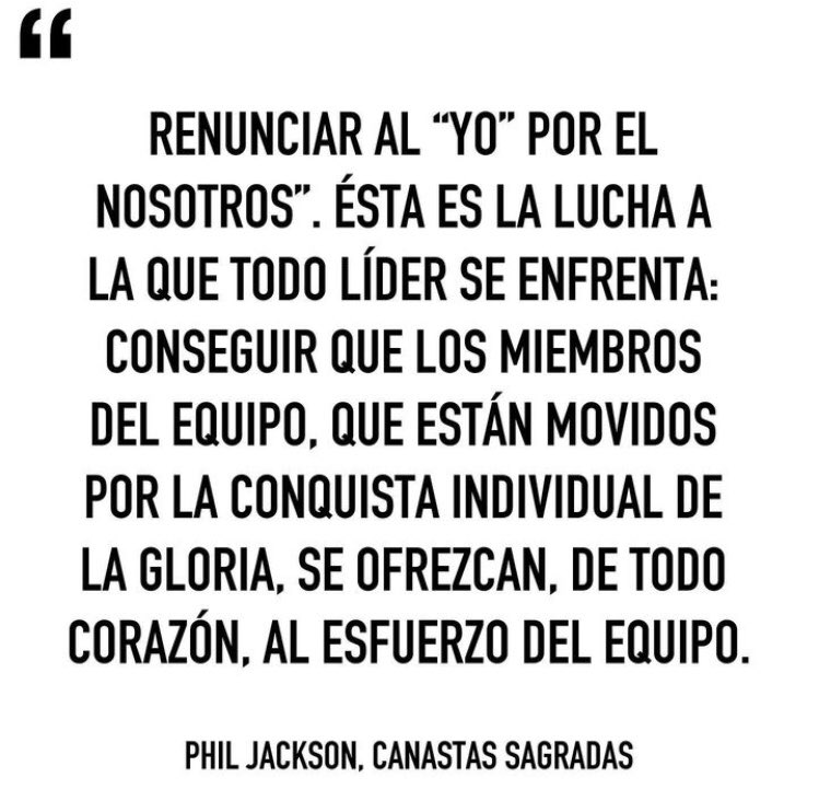 No quieras ser el mejor.
Ni tan siquiera el mejor de tu equipo.
Trabaja para que tu equipo sea el mejor.
#CanastasSagradas