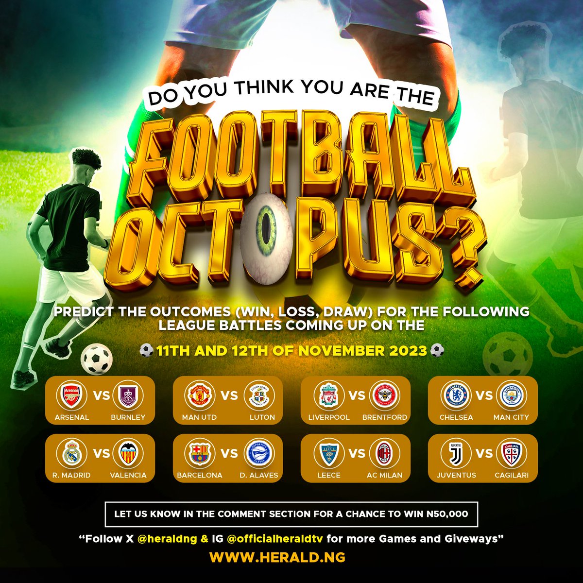 HeraldNG's tweet photo. PREDICT AND WIN: N50,000 up for grabs

| Genevieve Nnaji | Tinubu | Young Duu | Gift Orban | Eniola | Kiki Palmer | Bosun Tijani | Bobrisky | https://t.co/5OR2AhmeEm