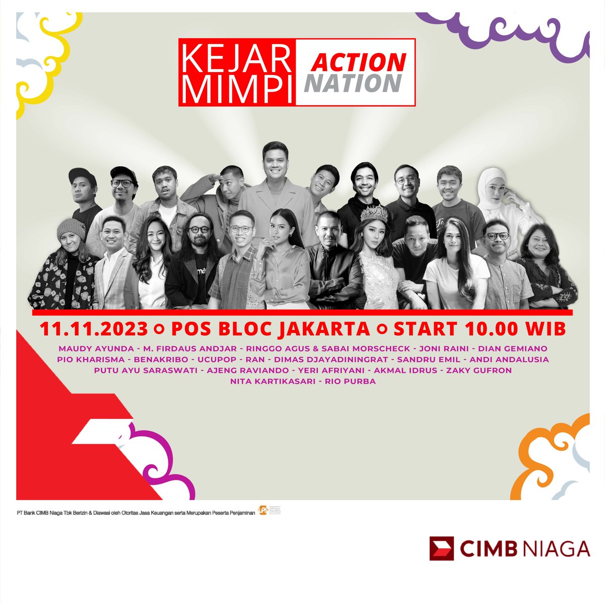 CIMBNiaga's tweet photo. BESOK di Pos Bloc Jakarta. Sampai bertemu! 🤩👋🏻
Syarat dan Ketentuan Berlaku.
#CIMBNiaga
#Actionation
#KejarMimpi
#PosBloc https://t.co/R6r7lZBX0L