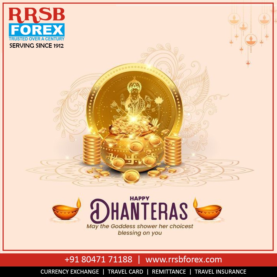 May the auspicious occasion usher in a year filled with prosperity, success, and flourishing financial endeavours for you and your loved ones. RRSB Forex wishes you all a Happy Dhantaras!

For enquiries: +91 8047171188

#forex #money #RRSBForex  #RRSBForex #UnlockingOpportunities