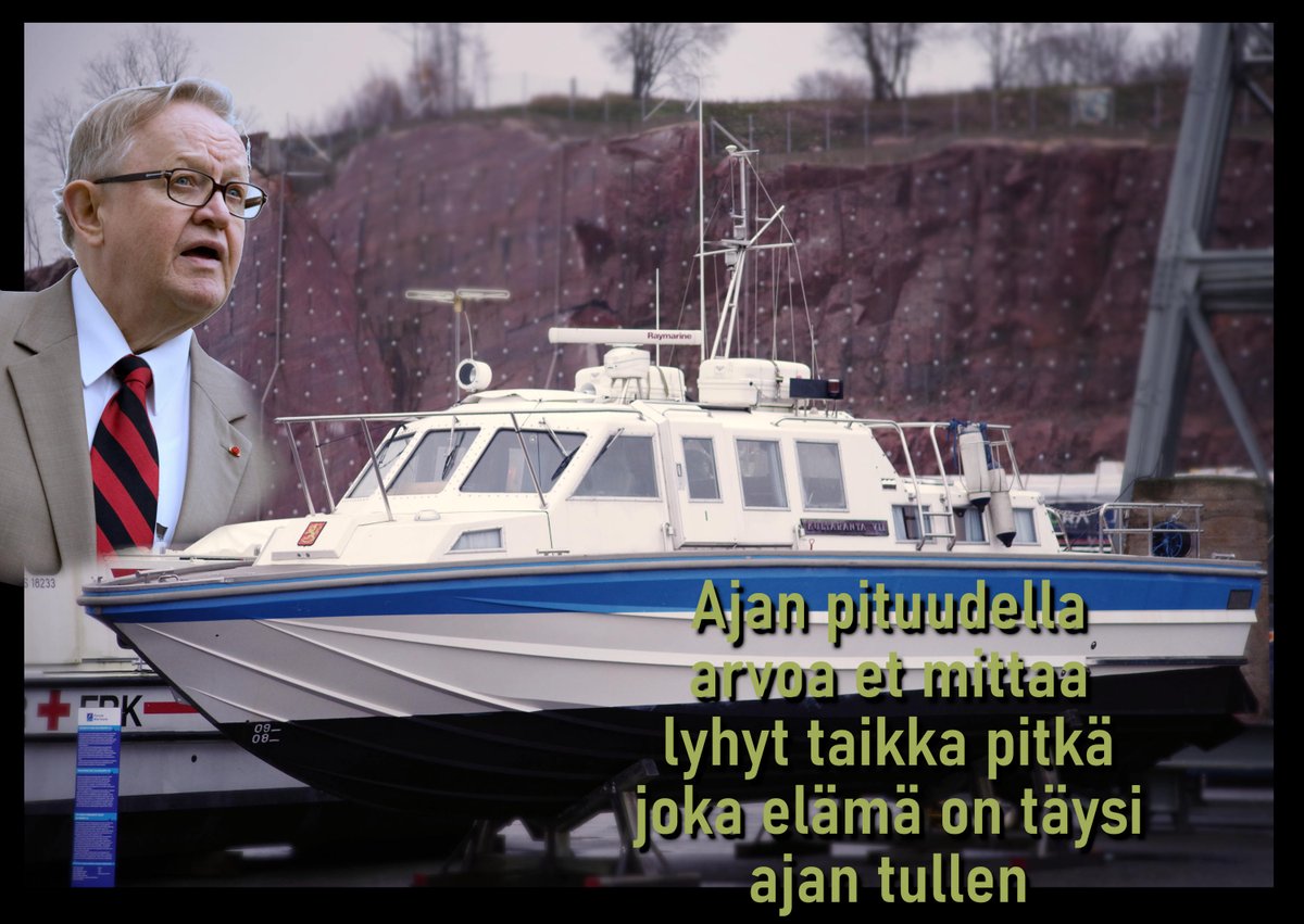 Presidentti Martti Ahtisaari nautti veneilystä Kultaranta VII aluksella, joka kuuluu museomme kokoelmiin. Ahtisaaren lämminhenkisyys välittyi myös aluksen konepäällikköön @AriKoivunen1 Muistamme tasa-arvon ja ihmisyyden puolustajaa