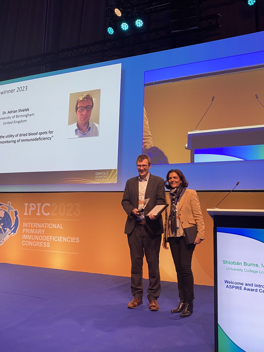 Congratulations to the ASPIRE award winner 2023 <a href="/immunologydoc/">Adrian Shields</a> #IPIC2023#IPICmoment