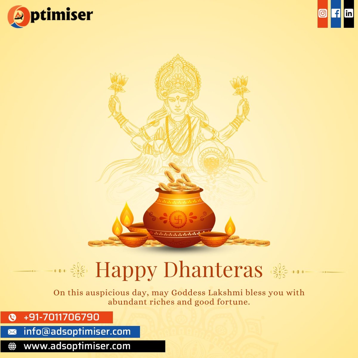 adsoptimiser's tweet image. On Dhanteras, may your days be bright, your nights illuminated, and your dreams fulfilled. Happy Dhanteras 2023😊
#Dhanteras #adsoptimiser 
#gurugram #gurugramcity