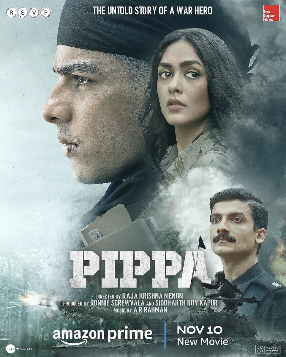 ndtvgoodtimes's tweet photo. #GTReview: #Pippa 🎬🍿
This film is a heart-felt tribute to the bravehearts of our country. #IshaanKhatter & #MrunalThakur win hearts with their performance.
⭐️-3.5 / 5
@mrunal0801 @RSVPMovies @RonnieScrewvala @RajaMenon @PrimeVideoIN @roykapurfilms #PippaReview https://t.co/VRv84LtNi6