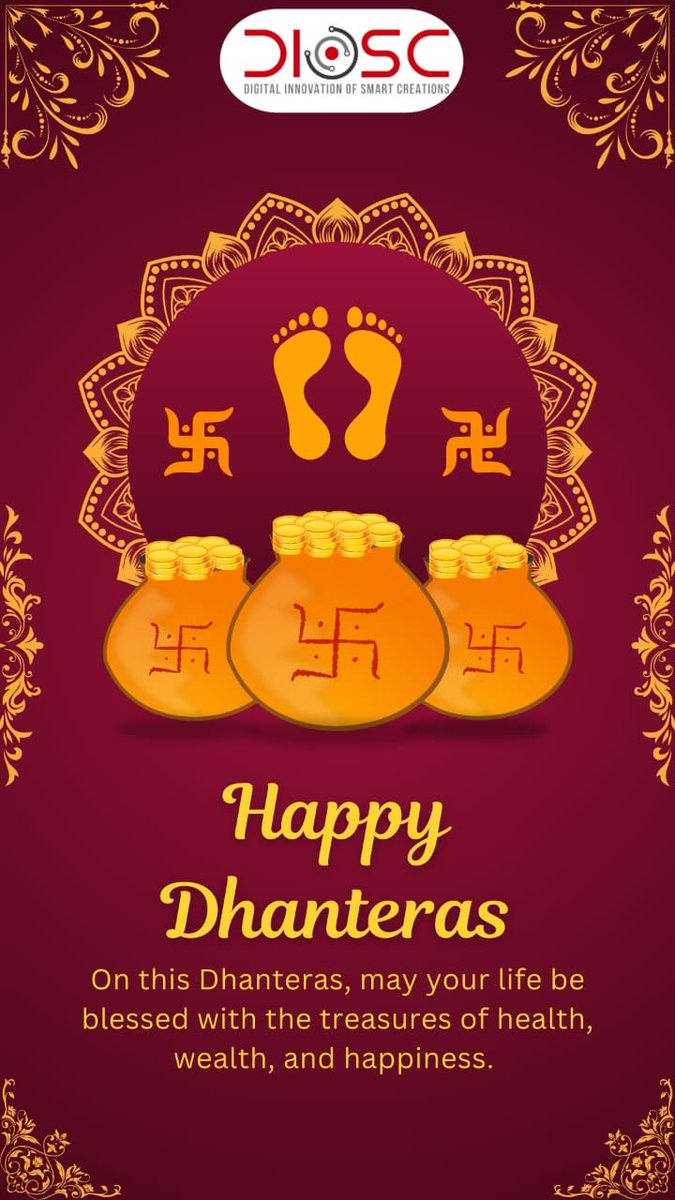 Dioscsolutions's tweet image. On the auspicious occasion of Dhanteras our management system wish you a happy Dhanteras to you all. #DioscSolutions
#HotelManagement
#InstituteManagement
#DMS