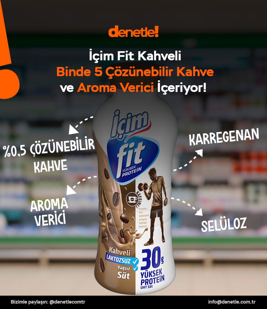 denetlecomtr's tweet photo. İçim Fit 100 ml’de 6 gr protein içeriyor. Zaten sütte ki doğal proteinin 4 gr olduğunu söyleyelim.🫢2 gr whey proteini ekleyince yüksek proteinli gibi lanse ediliyor. 

Ambalajda bulunan 30 gr ifadesi 500 ml için geçerli. Üstelik üründe ki kahve çözünebilir kahveden geliyor. https://t.co/RsHdnEOdhT