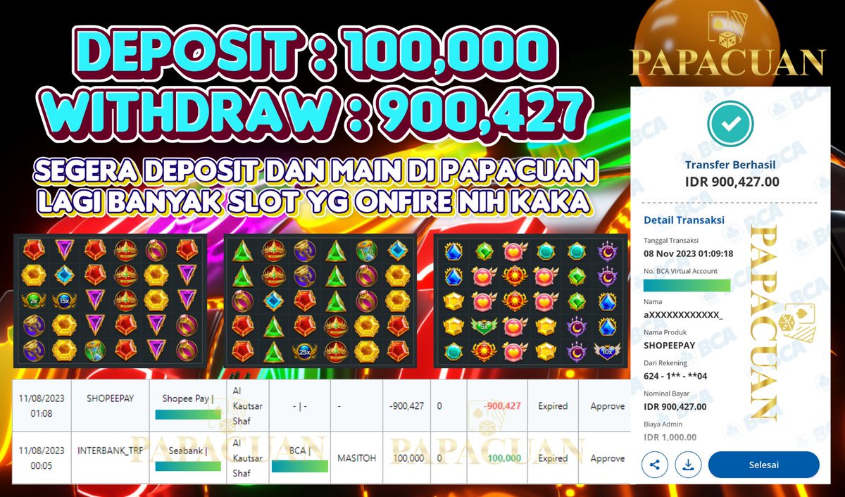 Bai_lu2's tweet photo. DEPOSIT : 100,000
WITHDRAW : 900,427
Di bayar lunas yah kaka
Gas cobain main di papacuan sekarang!

#papacuan #slotgacor #slotonline #pastibayar #bigwin #modalreceh #Sikoleksi #withdraw @akunpapacuan #bokepterbaru #bokepindo #bokepabg #slotmaxwin #judicasino #antirungkad https://t.co/fd0P4V3WGb