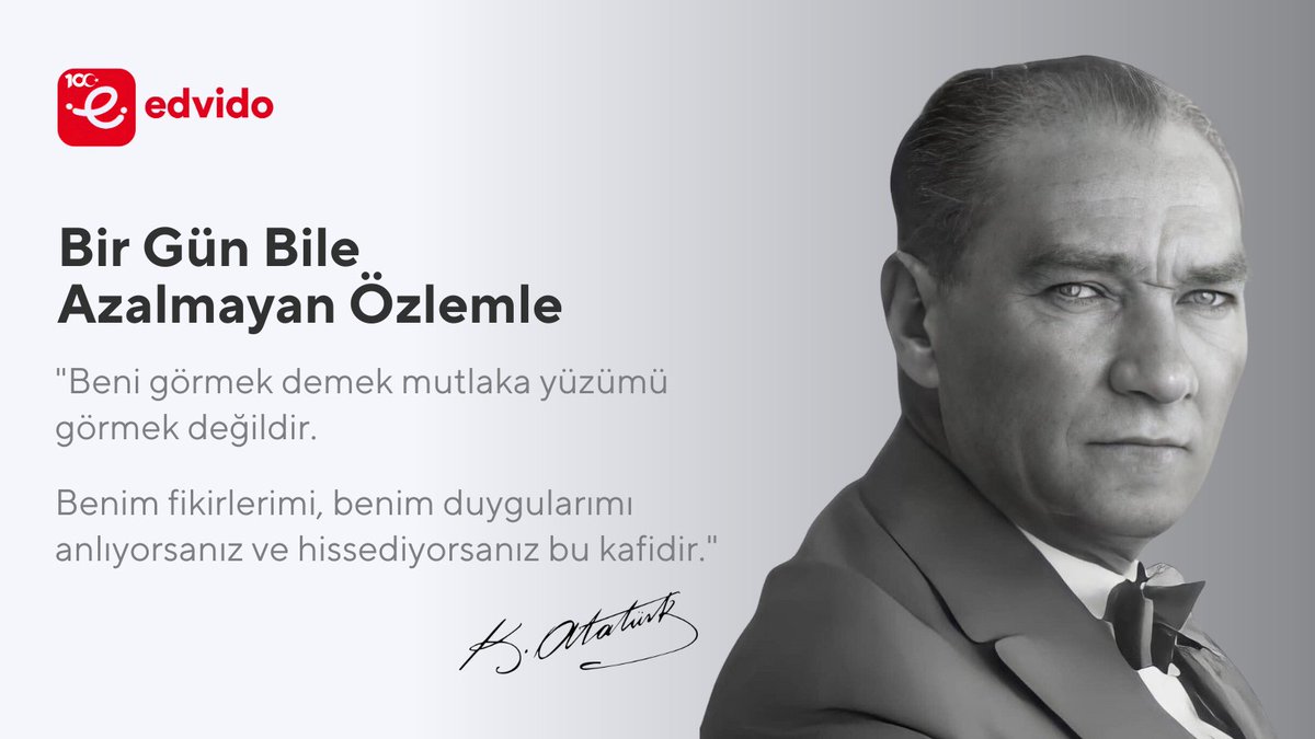 Ulu önderimiz Mustafa Kemal Atatürk’ü saygı ve özlemle anıyoruz. #10kasım