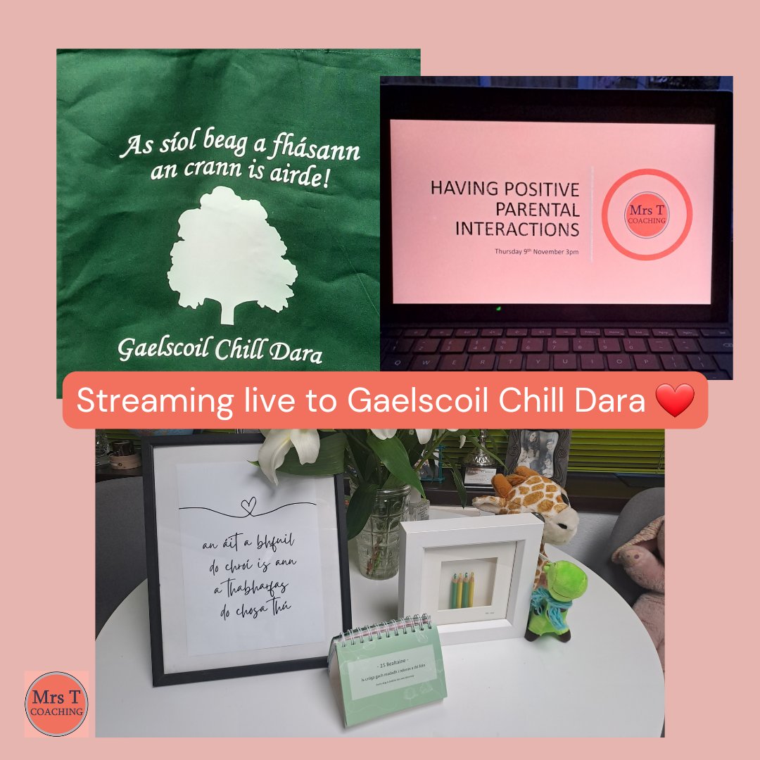 It was an absolute pleasure to be streaming live to County Kildare yesterday evening. Workshop with the lovely staff of Gaelscoil Chill Dara about positive parent interactions and brushing up on my Gaelic 😄 Go raibh maith agat (thank you!)