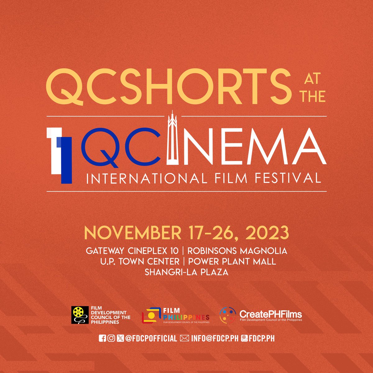 fdcpofficial's tweet image. Six (6) short films will be competing at @QCinemaPH 2023, happening from November 17-26 in select Metro Manila cinemas. 

These short films received a support fund worth PHP100,000 through CreatePHFilms.

Best of luck to all QCShorts Competition finalists! #QCinema2023 #QCShorts