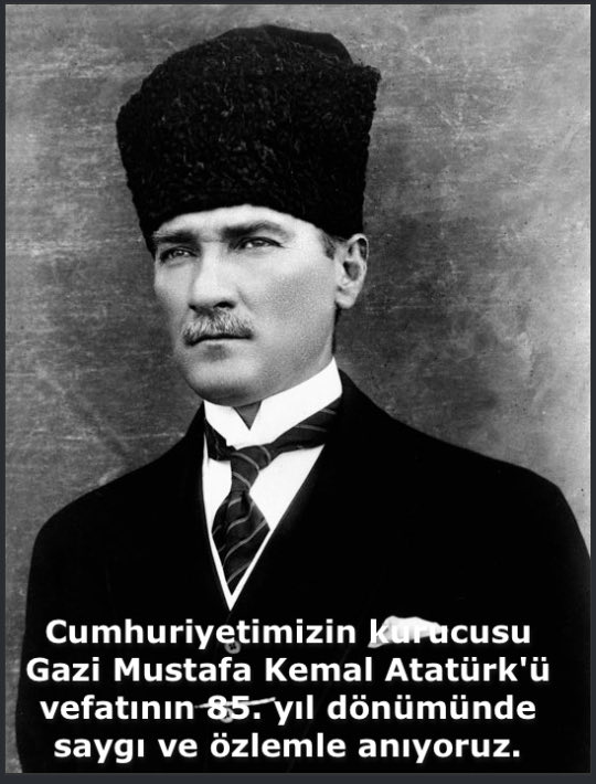 Cumhuriyetimizin kurucusu Gazi Mustafa Kemal Atatürk'ü vefatının 85. yıl dönümünde saygı ve özlemle anıyoruz. #Atatürk #10Kasım #OnKasım #bulukod