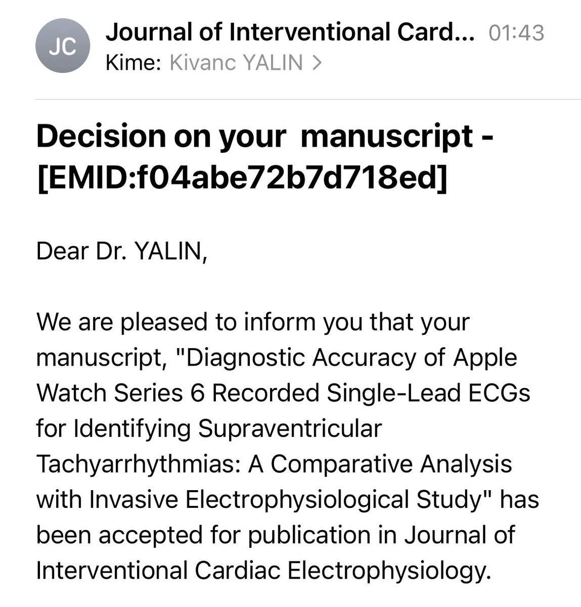 Kıvanç YALIN (@yalinkivanc) on Twitter photo I am glad to inform you that our paper on Apple Watch for SVT detection has been accepted for publication <a href="/JICE_EP/">JICE</a> <a href="/aliugursoysal/">Ali Uğur Soysal</a> <a href="/BiyazBiyza/">Beyza İrem</a> <a href="/AdemmAticii/">Adem Atıcı</a> <a href="/Gunduz_Incesu/">Gündüz İncesu</a> <a href="/hakan__yalman/">Hakan</a> Thanks for contribution! <a href="/CerrahpasaC/">Cerrahpasa cardiology</a> I am glad to inform you that our paper on Apple Watch for SVT detection has been accepted for publication <a href="/JICE_EP/">JICE</a> <a href="/aliugursoysal/">Ali Uğur Soysal</a> <a href="/BiyazBiyza/">Beyza İrem</a> <a href="/AdemmAticii/">Adem Atıcı</a> <a href="/Gunduz_Incesu/">Gündüz İncesu</a> <a href="/hakan__yalman/">Hakan</a> Thanks for contribution! <a href="/CerrahpasaC/">Cerrahpasa cardiology</a>