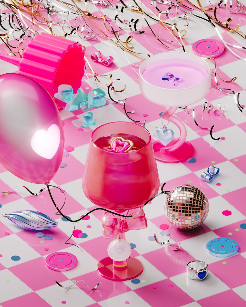 Party mode - activated! Let’s get this celebration started.✨ #3dart #3dillustration #Cinema4D #WomensArt #cgart