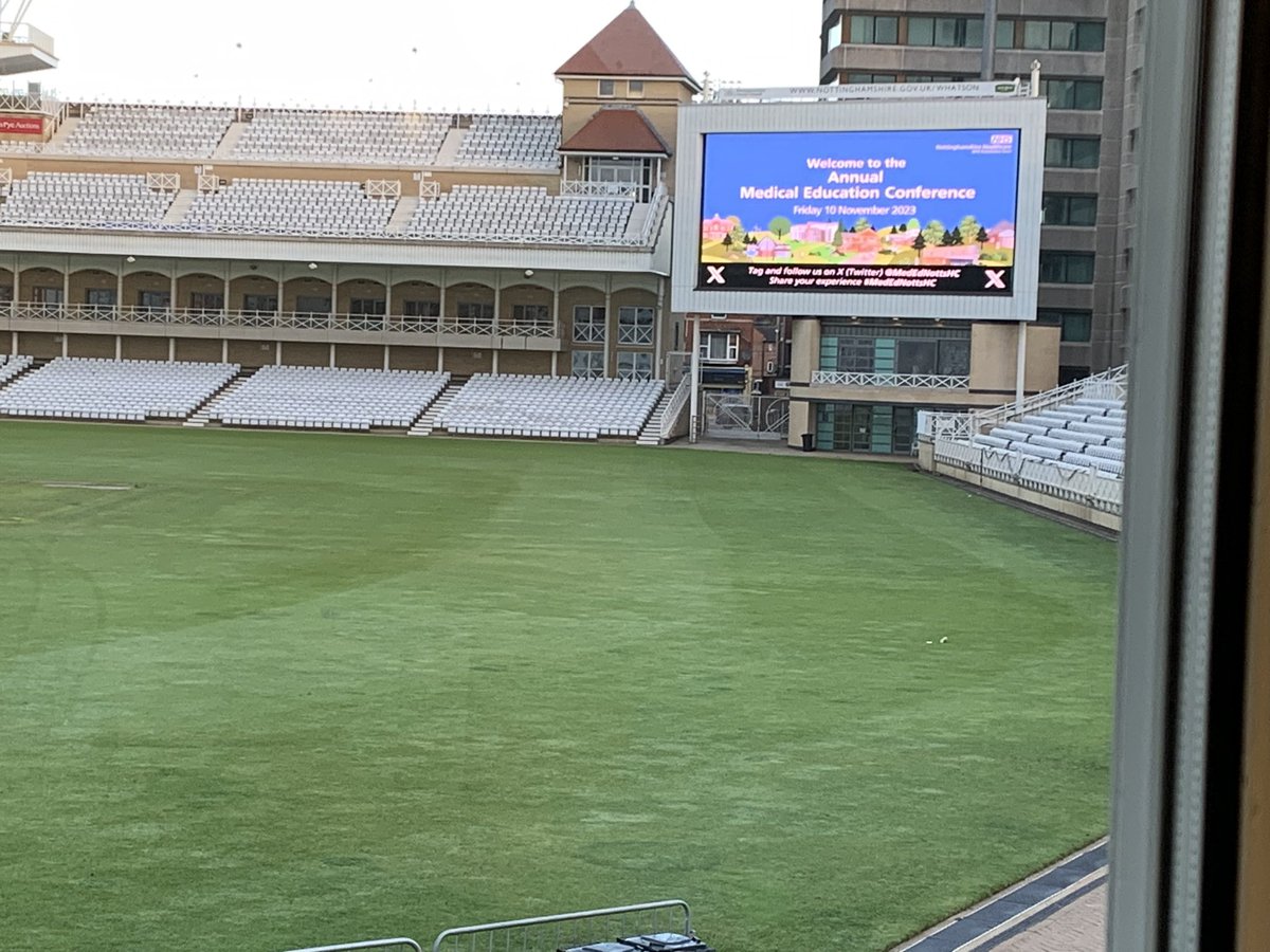 Good morning from <a href="/NottsHealthcare/">Nottinghamshire Healthcare</a> Med Ed Conference <a href="/TrentBridge/">Nottinghamshire CCC</a> going to be great day!!  Setting up and getting ready for the 100 delegates we are hosting today. #MedEdNottsHC