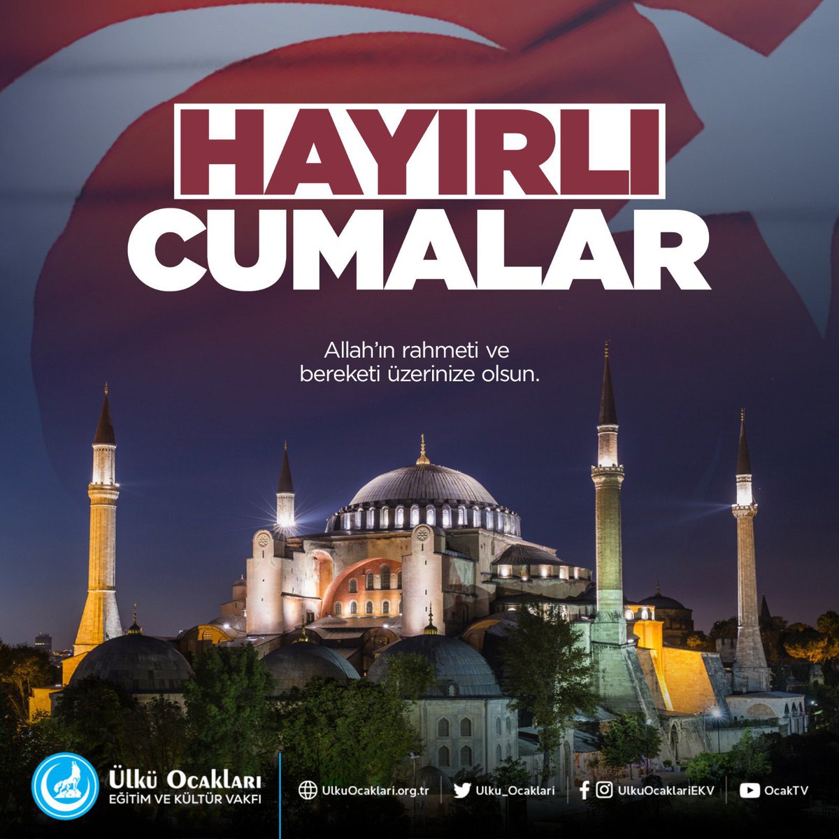 Allah’ın rahmeti ve bereketi üzerinize olsun.
Dualarınız kabul, cumamız mübarek olsun.
#HayırlıCumalar 🇹🇷