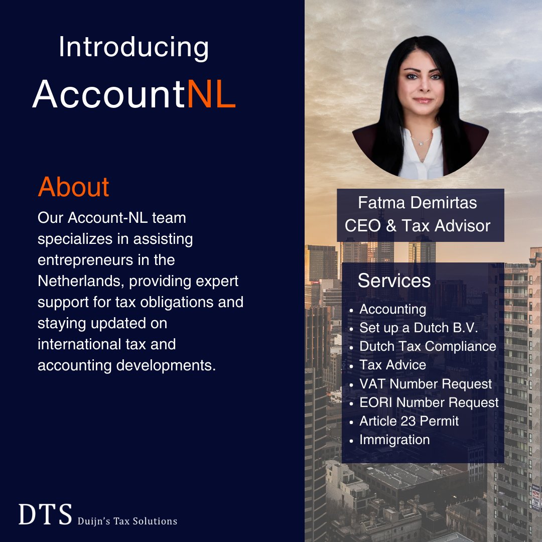 Duijntax's tweet photo. We are proud to introduce our trusted partner for Dutch entrepreneurs, AccountNL. Our dedicated team ensures seamless tax compliance and keeps businesses informed about the latest international tax and accounting trends.

#duijntax #TrustedPartner #ExpertAdvisors #GlobalBusiness https://t.co/9QL1qGS9L2