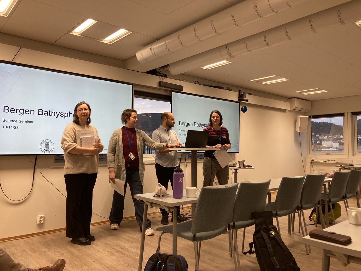 Bergen’s deep sea scientists are all gathered together for an exciting full day seminar of deep sea research. What exciting new collaborations await? #BergenBathysphere <a href="/SDGbergen/">UiB Ocean / SDG Bergen</a> @HeidiKMeyer <a href="/DeepSeaBex/">Rebecca Ross</a> <a href="/Havforskningen/">Havforskningsinstituttet</a>