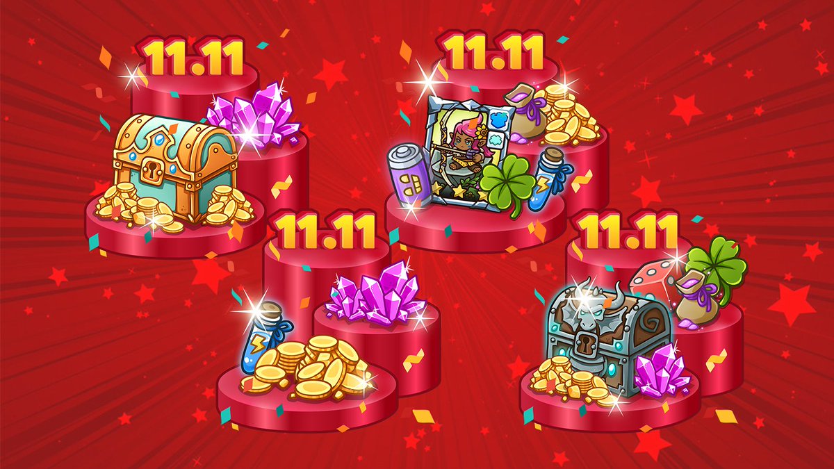 Defenders⚔️#DoubleEleven Offers will be available on November 11th at the TOWER Store, with discounts of up to 43% off! 

👉crazydefenseheroes.com/store/mobile-a…