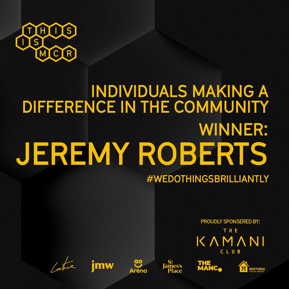 THIS IS MCR AWARDS ® (@thisismcrawards) on Twitter photo Congratulations <a href="/TimBaconCharity/">Tim Bacon Foundation</a> Jeremy Roberts on Winning Our Individual Making A Difference @ TIMA 2 0 2 3 Congratulations <a href="/TimBaconCharity/">Tim Bacon Foundation</a> Jeremy Roberts on Winning Our Individual Making A Difference @ TIMA 2 0 2 3